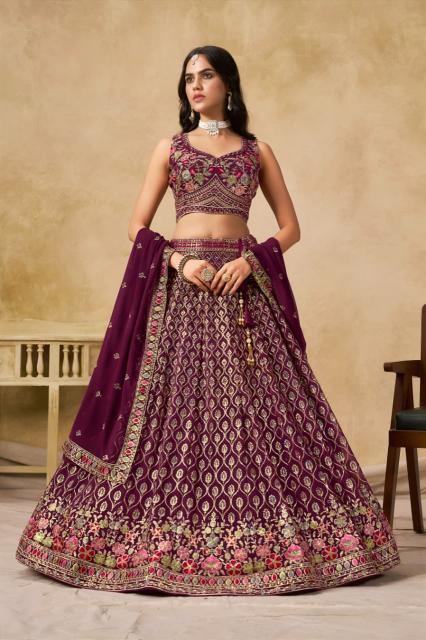 Sabella 5134 Maroon catalog lehenga designers india