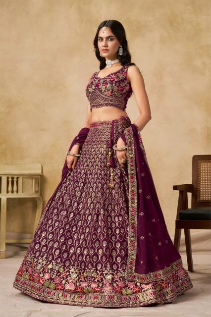 Sabella 5134 Maroon catalog lehenga designers india