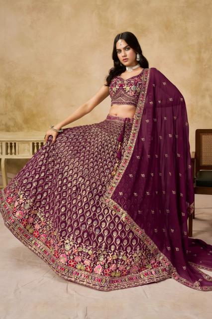 Sabella 5134 Maroon catalog lehenga designers india
