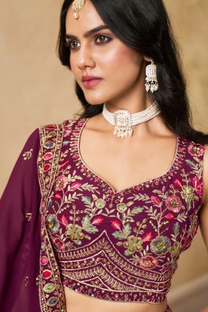 Sabella 5134 Maroon catalog lehenga designers india