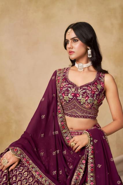 Sabella 5134 Maroon catalog lehenga designers india