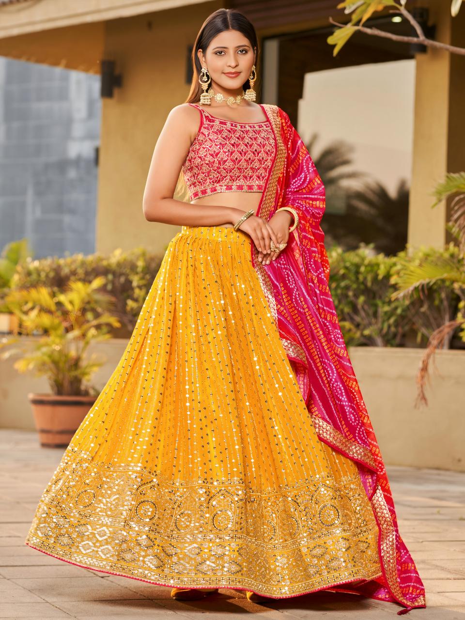 Sabella 8011 catalog bridal yellow lehenga online india