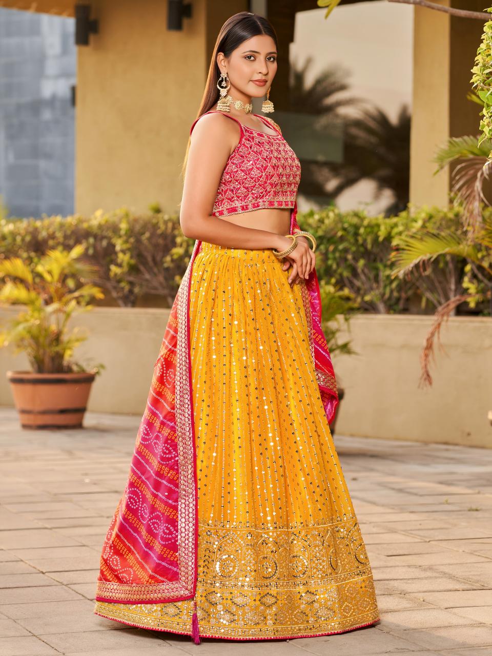 Sabella 8011 catalog bridal yellow lehenga online india