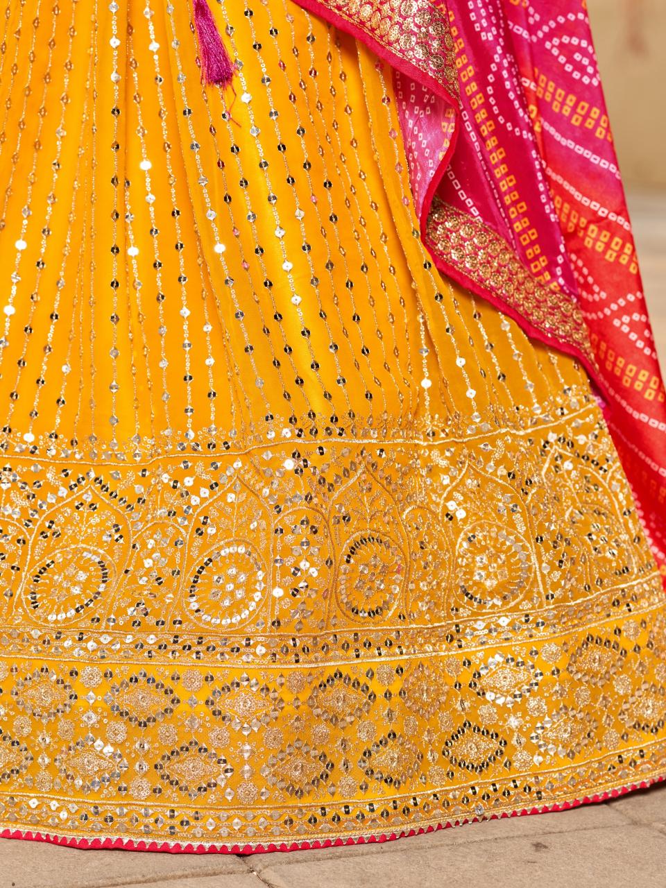 Sabella 8011 catalog bridal yellow lehenga online india