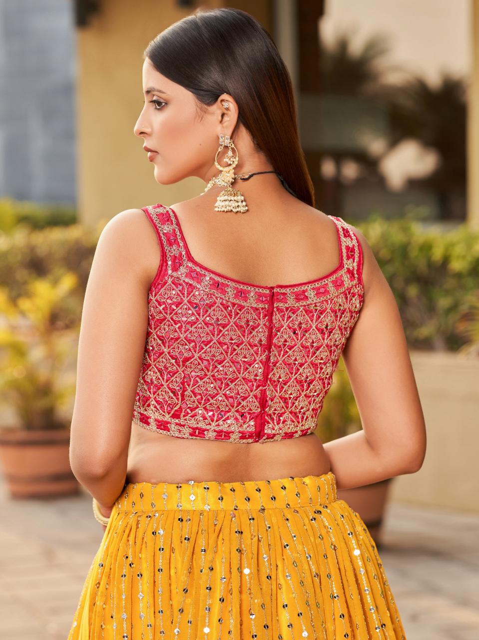 Sabella 8011 catalog bridal yellow lehenga online india
