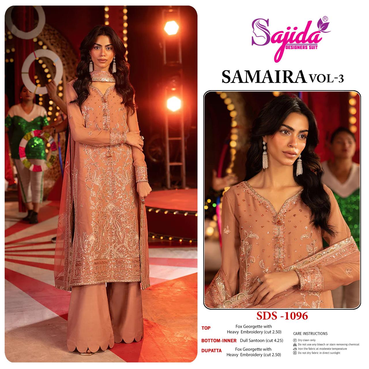 Sajida Samaira Vol 3 Catalog pakistani replica suits online india wholesale