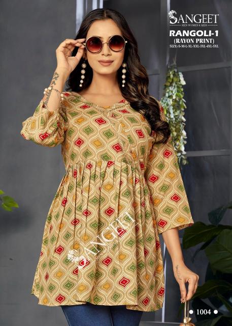 Sangeet Rangoli vol 1 catalog kurti tops wholesale in chennai
