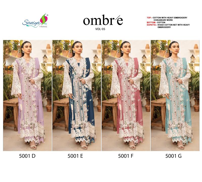 Saniya Ombre vol 5 5001 catalog pakistani suits replica wholesale