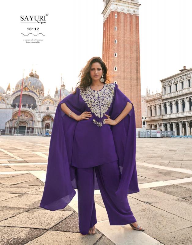 sayuri Avika catalog crap silk indo western 