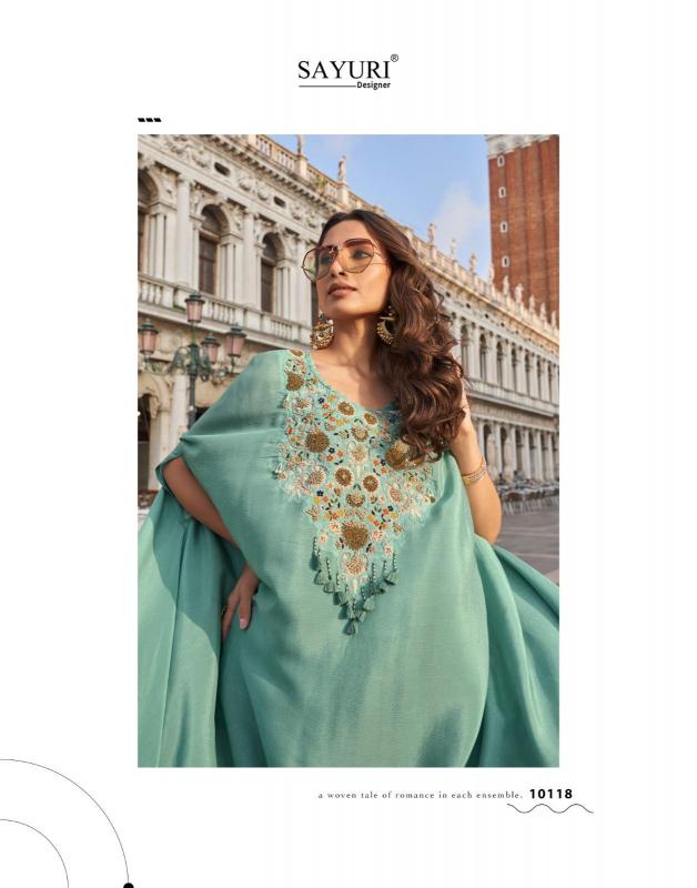 sayuri Avika catalog crap silk indo western 