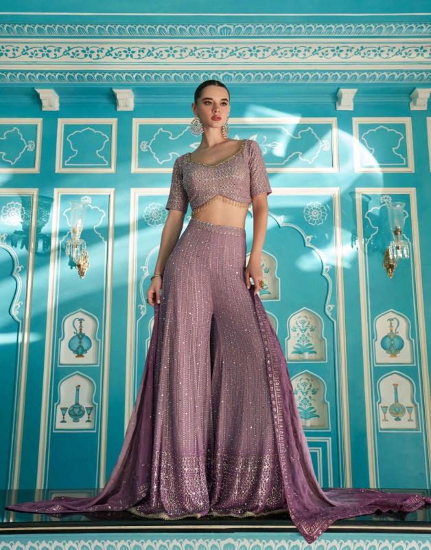 Sayuri Laskara catalog Georgette Embroidered indowestern