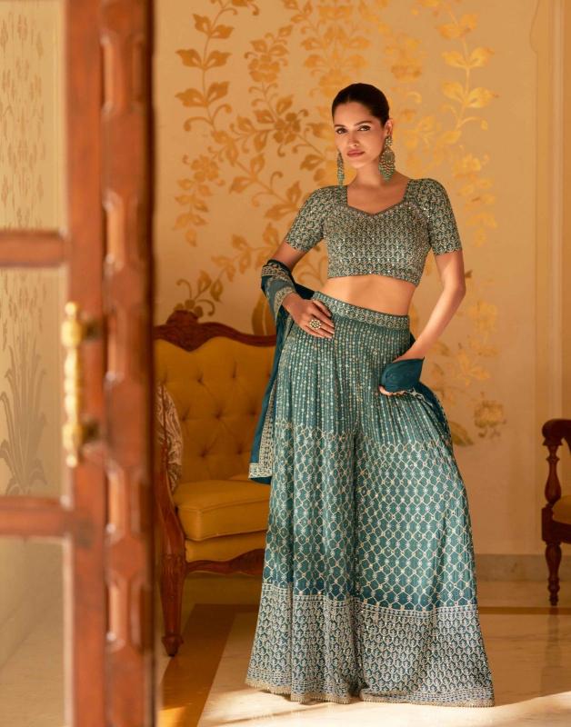 Sayuri Laskara catalog Georgette Embroidered indowestern