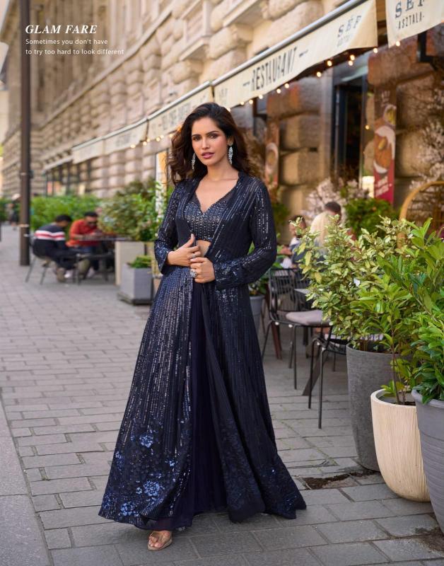 Sayuri Rubal catalog Embroidered Indo Western Party Wear