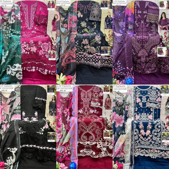 Shree Fabs Elaf Exclusive Vol 1 catalog Chiffon Dupatta wholesale pakistani suits in delhi