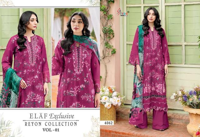Shree Fabs Elaf Exclusive Vol 1 catalog Cotton Dupatta wholesale pakistani suits