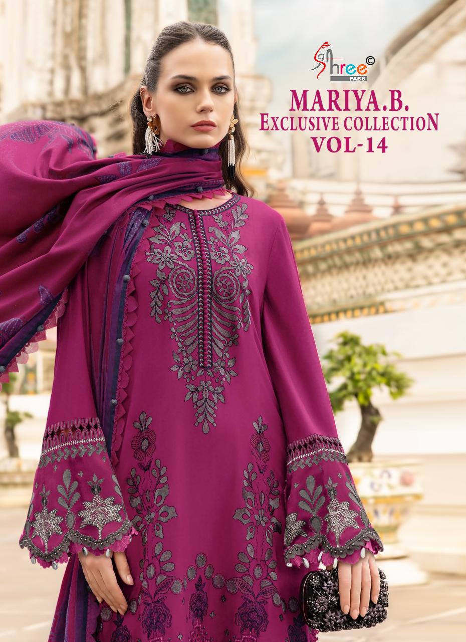 Shree Fabs Maria B Exclusive Collection Vol 14 Chiffon Dupatta pakistani suits wholesalers in surat
