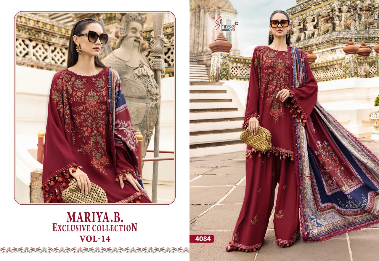 Shree Fabs Maria B Exclusive Collection Vol 14 Cotton Dupatta pakistani suits wholesalers in surat