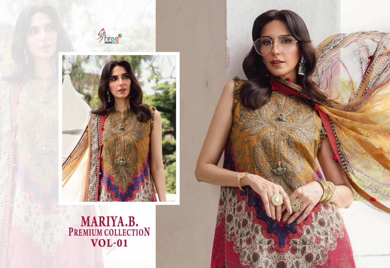 Shree Fabs Mariya B Premium Collection Vol 1 catalog Chiffon Dupatta wholesale pakistani suits online