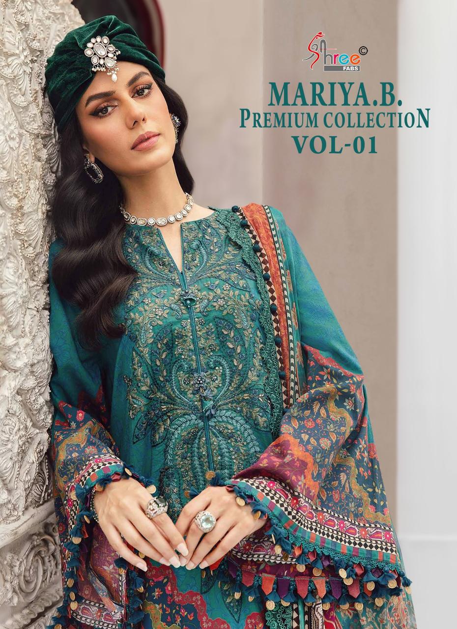 Shree Fabs Mariya B Premium Collection Vol 1 catalog Chiffon Dupatta wholesale pakistani suits online