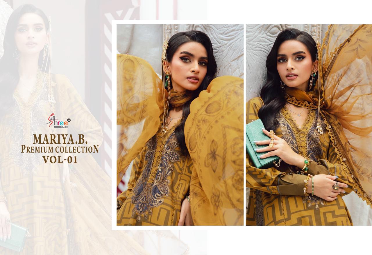 Shree Fabs Mariya B Premium Collection Vol 1 catalog Chiffon Dupatta wholesale pakistani suits online