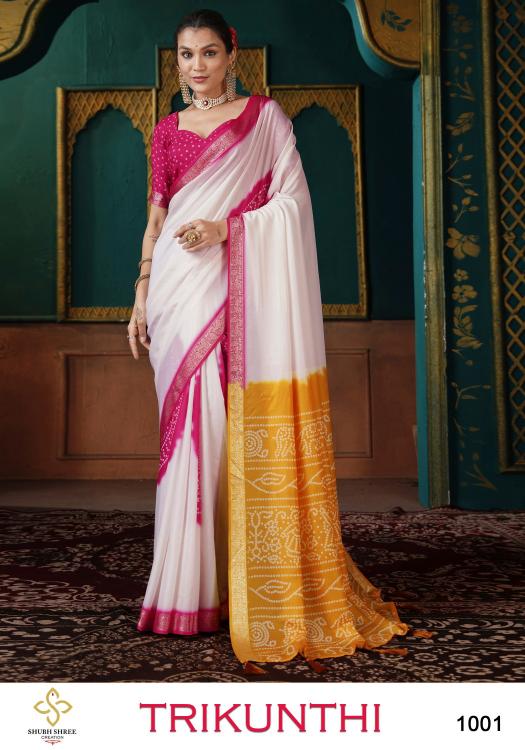 Shubh Shree Trikunthi catalog ethnicsmart new saree catalogue