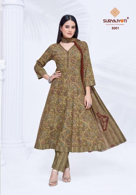 Suryajyoti Rashi Vol-5 – Anarkali Style Kurti Pant With Dupatta - Wholesale Catalog
