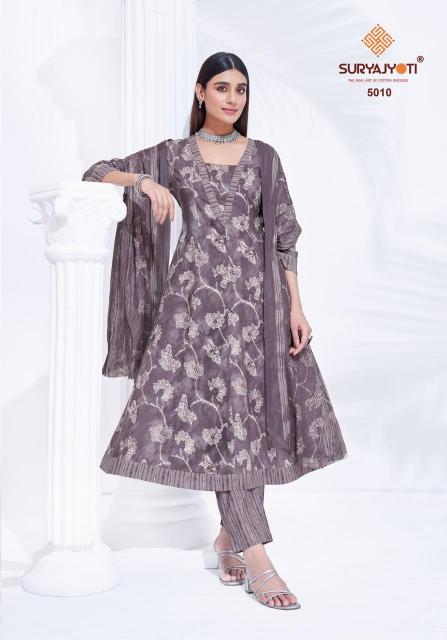Suryajyoti Rashi Vol-5 – Anarkali Style Kurti Pant With Dupatta - Wholesale Catalog