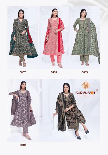Suryajyoti Rashi Vol-5 – Anarkali Style Kurti Pant With Dupatta - Wholesale Catalog