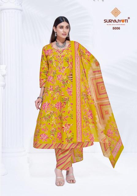 Suryajyoti Rashi Vol-5 – Anarkali Style Kurti Pant With Dupatta - Wholesale Catalog