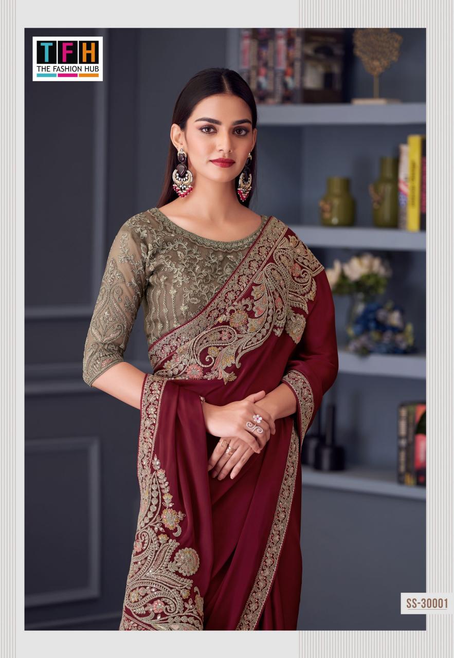 Tfh Silver Screen 20th catalog surat designer sarees wholesale price
