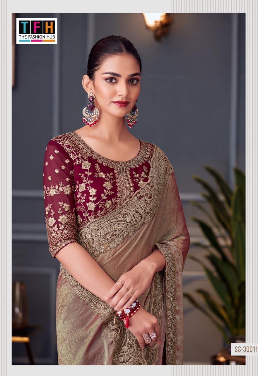 Tfh Silver Screen 20th catalog surat designer sarees wholesale price
