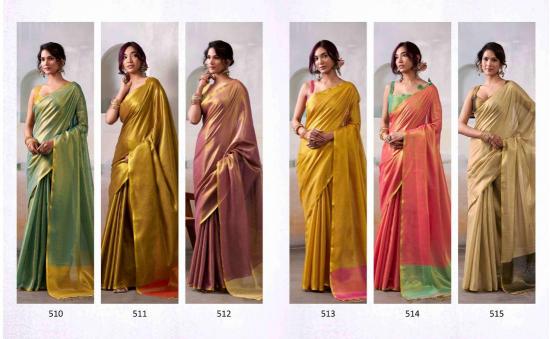 Tissue silk by astita fancy designer tissue silk fabric saree wholesale with latkan 