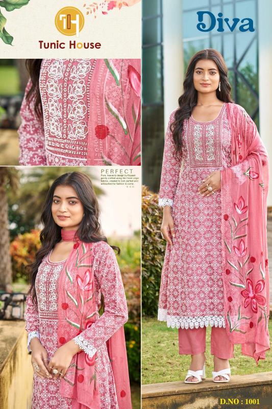 Tunic House Diva catalog wholesale cotton anarkali kurtis