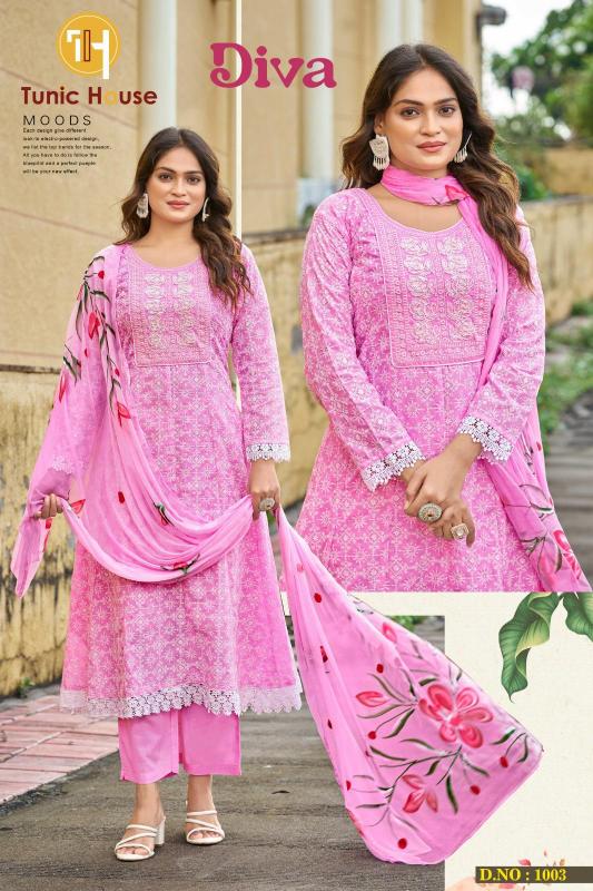 Tunic House Diva catalog wholesale cotton anarkali kurtis