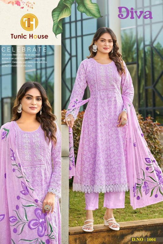 Tunic House Diva catalog wholesale cotton anarkali kurtis