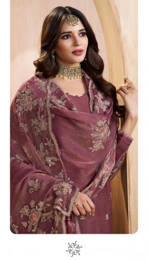 Vinay Kuleesh Taaj catalog Gold Silk Embroidered salwar kameez