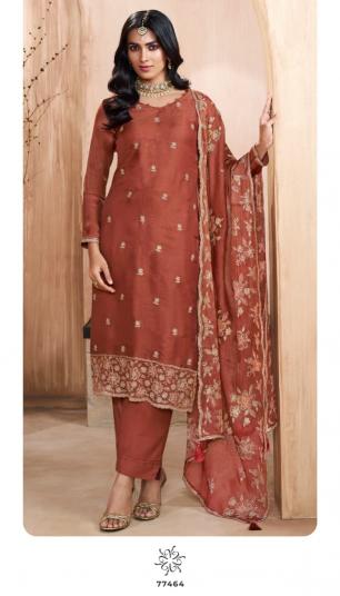 Vinay Kuleesh Taaj catalog Gold Silk Embroidered salwar kameez