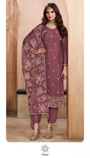 Vinay Kuleesh Taaj catalog Gold Silk Embroidered salwar kameez