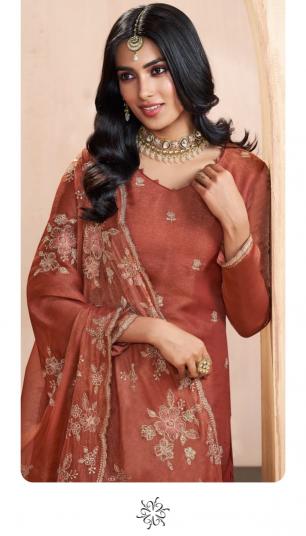 Vinay Kuleesh Taaj catalog Gold Silk Embroidered salwar kameez