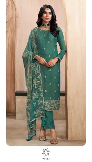 Vinay Kuleesh Taaj catalog Gold Silk Embroidered salwar kameez