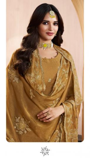 Vinay Kuleesh Taaj catalog Gold Silk Embroidered salwar kameez