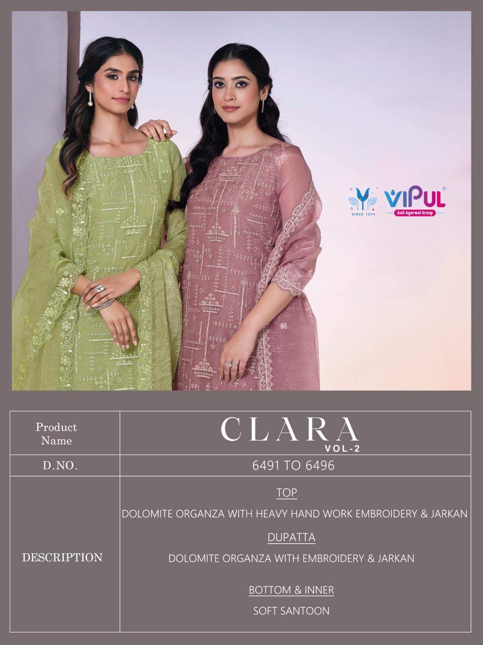 Vipul Clara vol 2 catalog pakistani wholesale salwar kameez in karachi