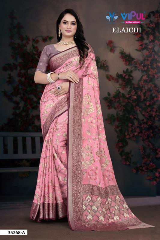 Vipul Elaichi 35268 A To D catalog brasso saree surat