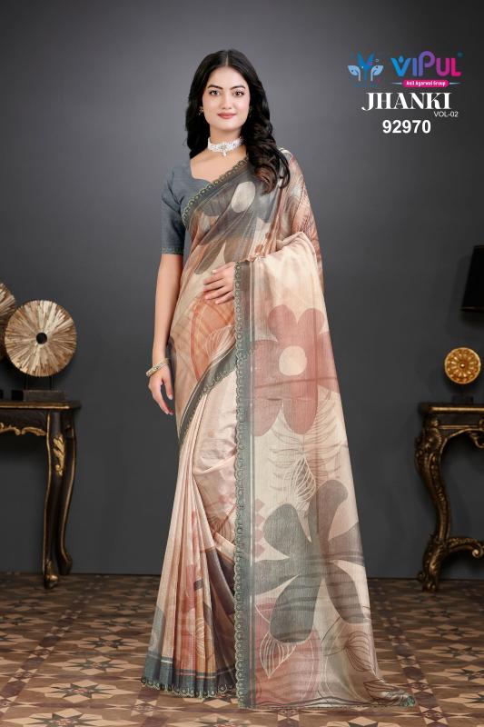 Vipul Jhanki vol 2 catalog organza saree manufacturers in surat