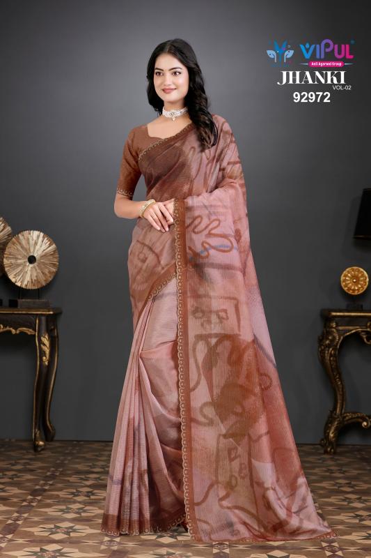 Vipul Jhanki vol 2 catalog organza saree manufacturers in surat