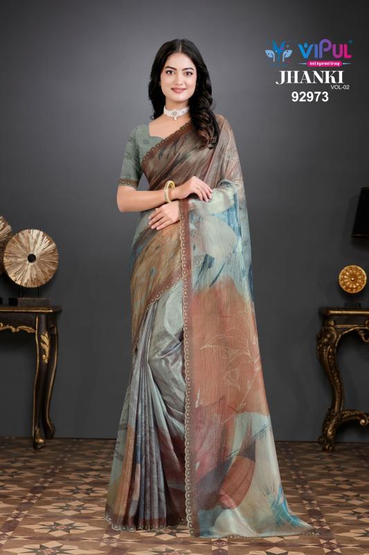 Vipul Jhanki vol 2 catalog organza saree manufacturers in surat