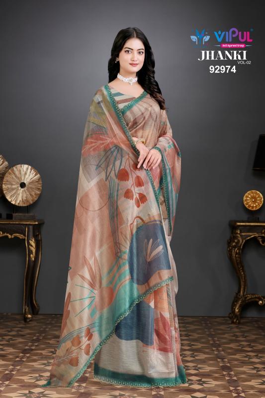 Vipul Jhanki vol 2 catalog organza saree manufacturers in surat