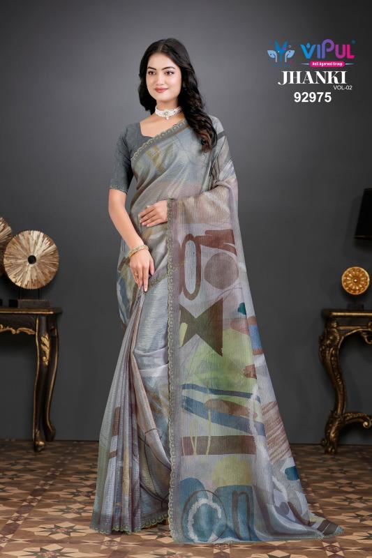 Vipul Jhanki vol 2 catalog organza saree manufacturers in surat