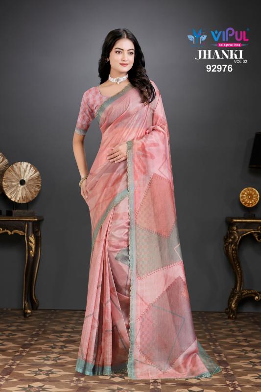 Vipul Jhanki vol 2 catalog organza saree manufacturers in surat
