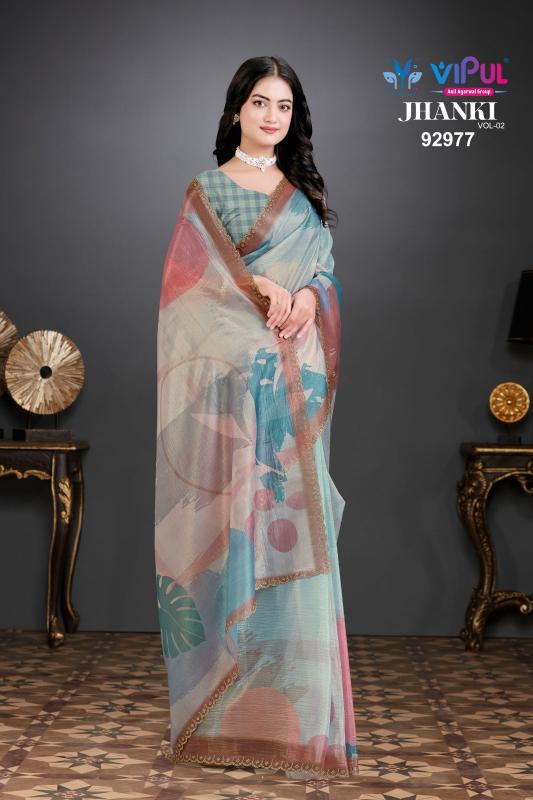 Vipul Jhanki vol 2 catalog organza saree manufacturers in surat